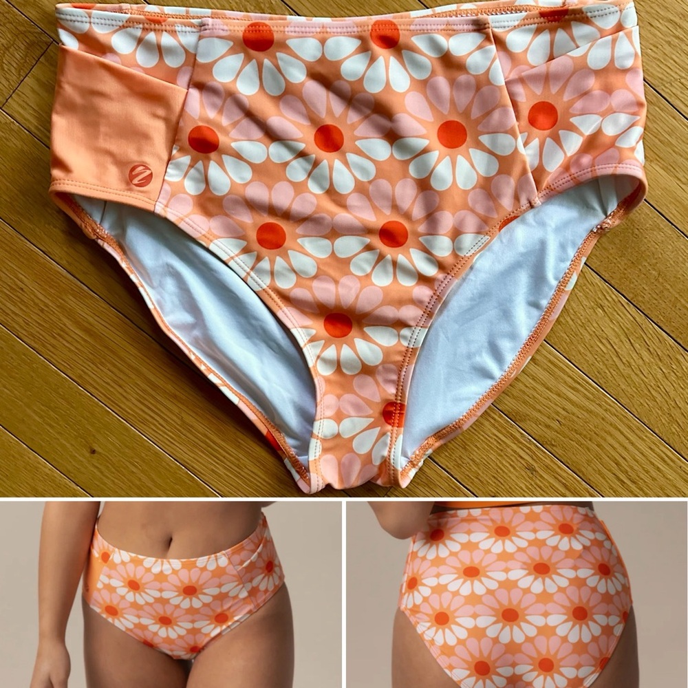 NWOT Nani Swimwear Daisy Yoga Pocket Bottom - Large